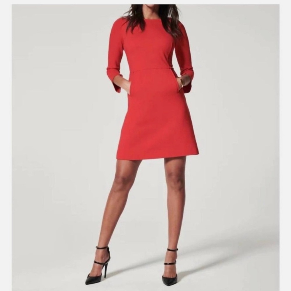 Spanx The Perfect A-Line Dress – Red – Size XL